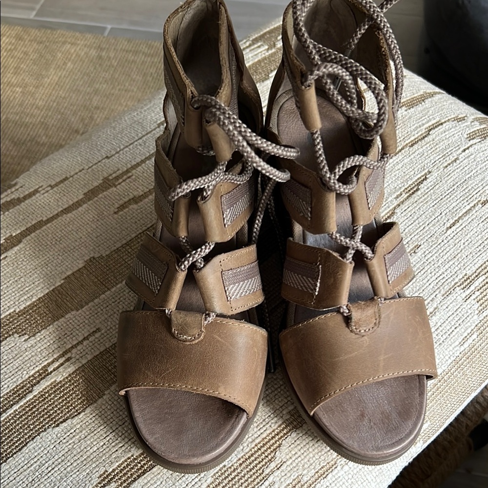 Sorel Leather Joanie ll Lace Up Wedge Sandal